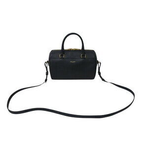 SAINT LAURENT Duffle Handbag Shoulder Bag Black Gold